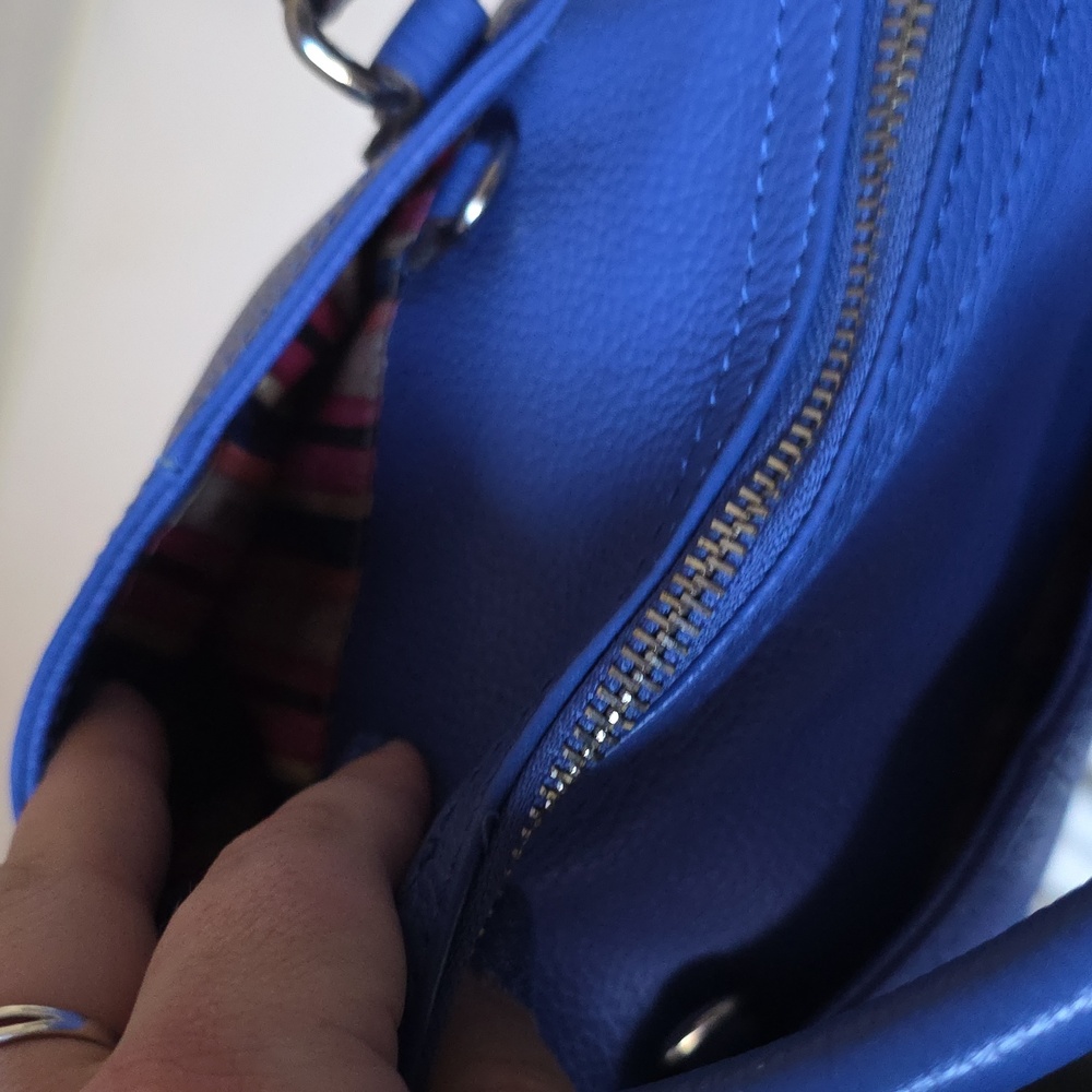 Tignanello Blue Leather Handbag - Picture 7 of 9